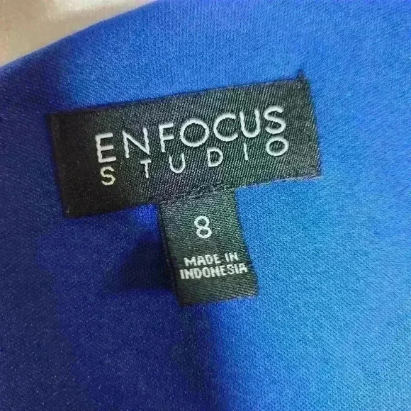 ENFOCUS Studio women's paisley print blue dress size 8 - Picture 7 of 8